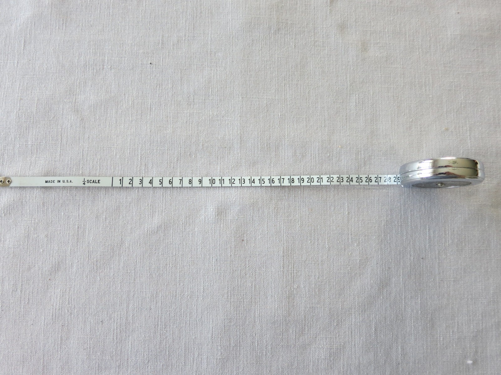 Vintage Lufkin 1/8” – 1/4” Scale Architects White Clad Tape Measure, W393