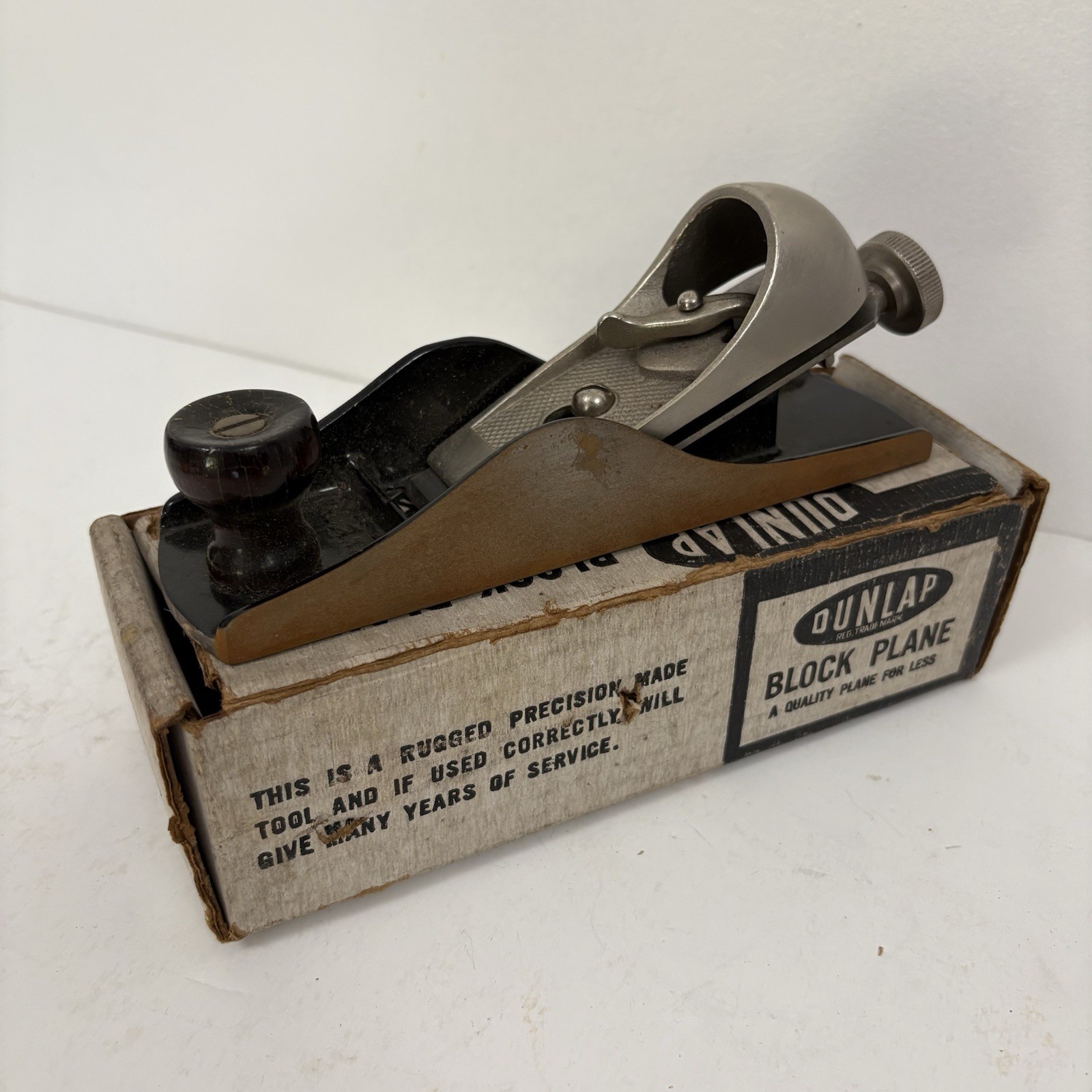 Dunlap Block Plane #3701 7 1/8 Inches Long 1 5/8 Cutter In Original Box