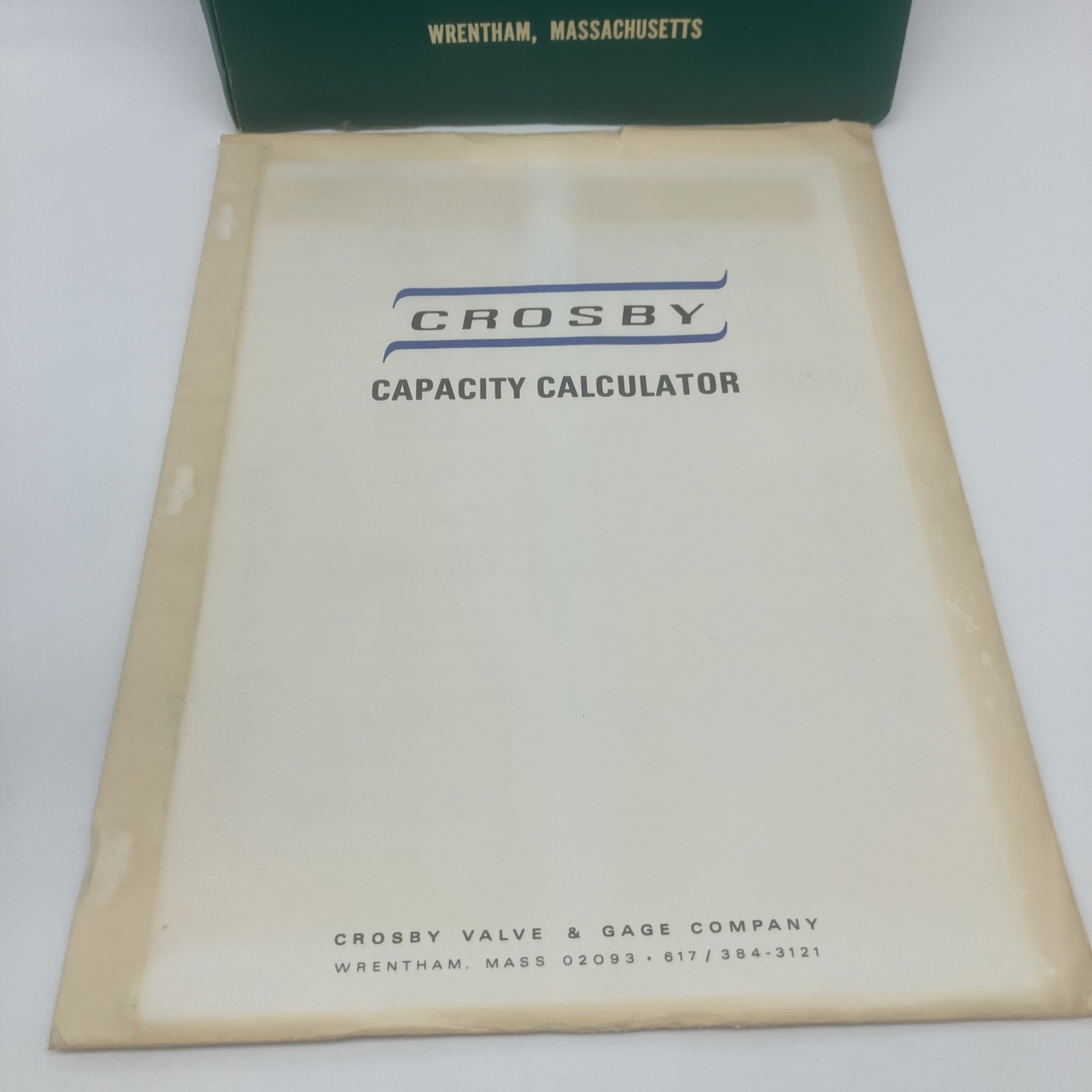 Vtg Crosby Valve & Gage Co Catalog 301 – 1973 W/ Folder & Capacity Calculator