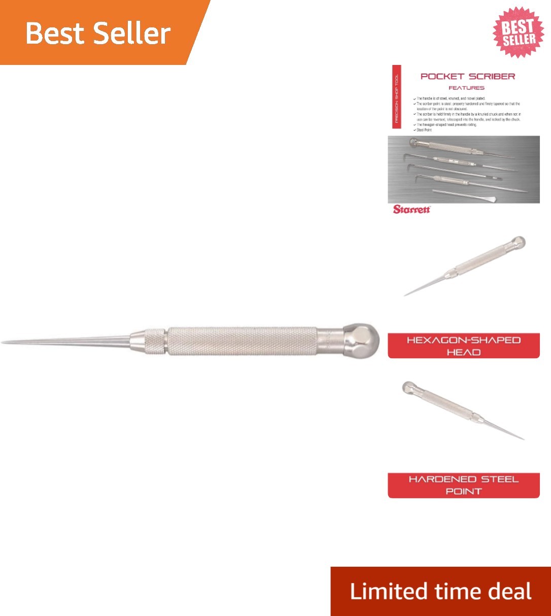 Made in USA Steel Pocket Scriber – Ambidextrous, 3/8″ Handle, Compact Design