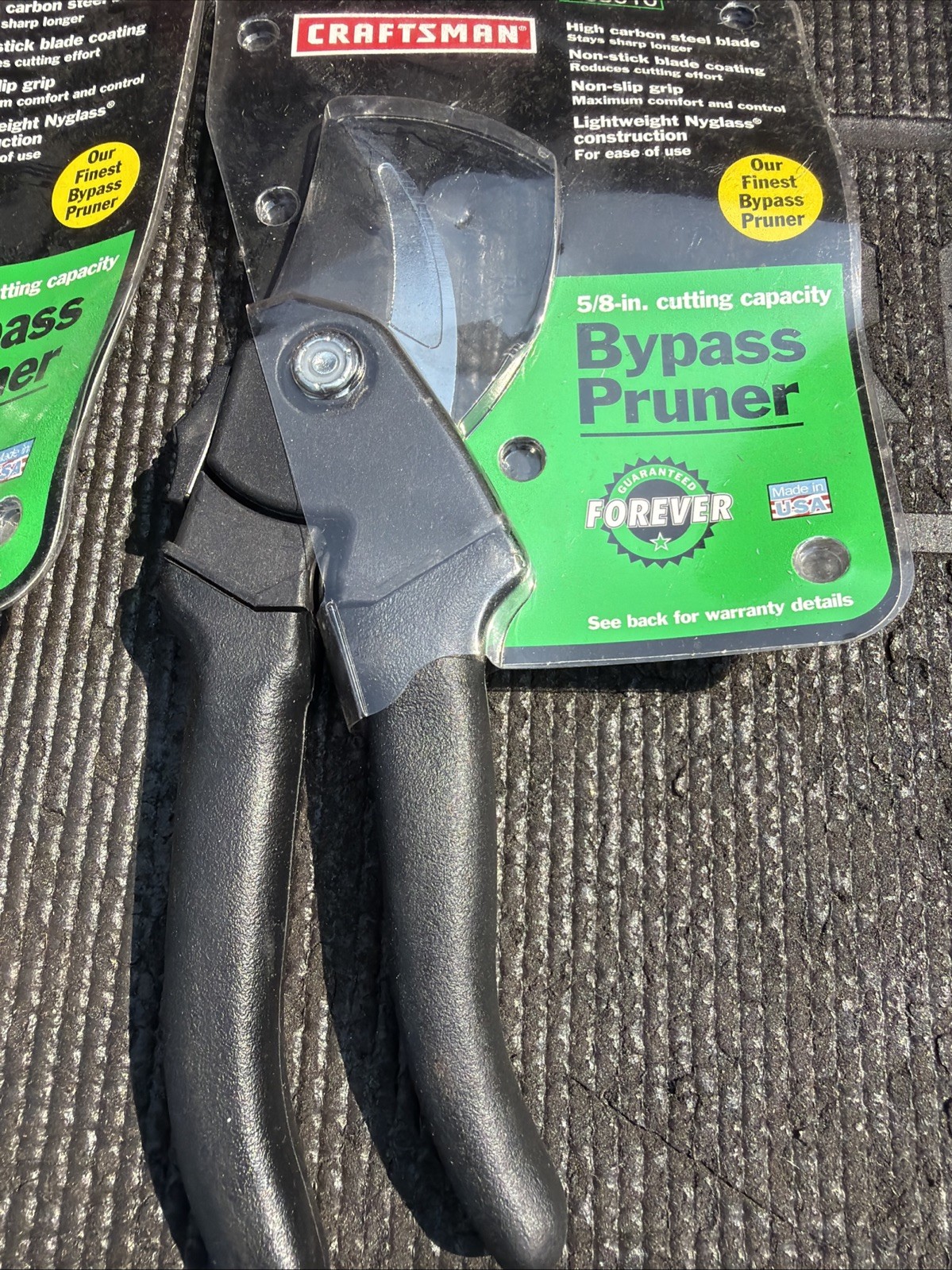 (2) Sears Craftsman USA Lawn Garden Bypass Pruners 85010 Carbon Blade 5/8” Capac