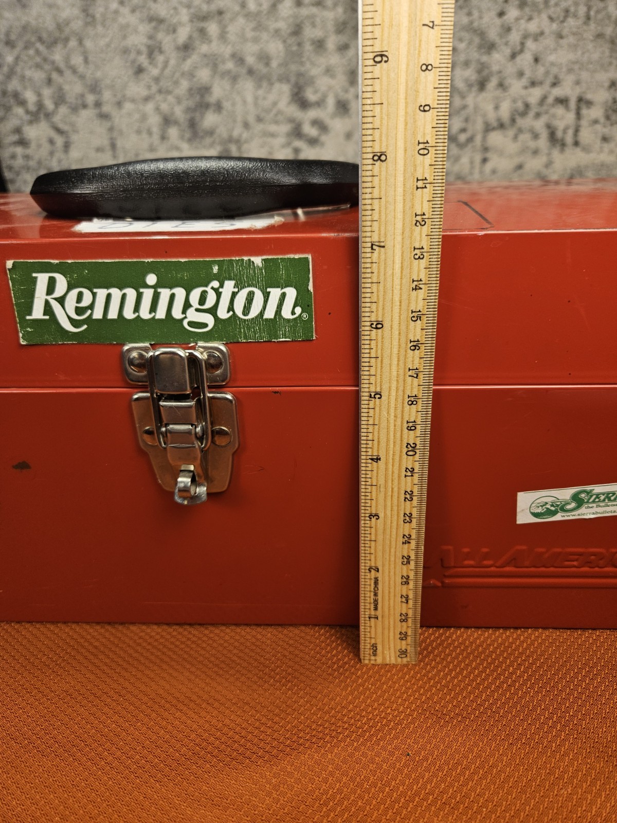 ALL AMERICAN 19″ Red Metal Tool Box With Tray. Model SP-19. Made In USA.