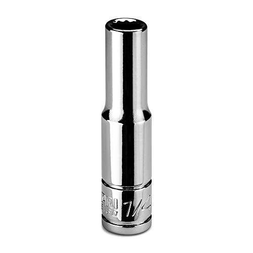 1/4 in. Deep Socket, 1/4 in. Drive, 12-Point, SAE