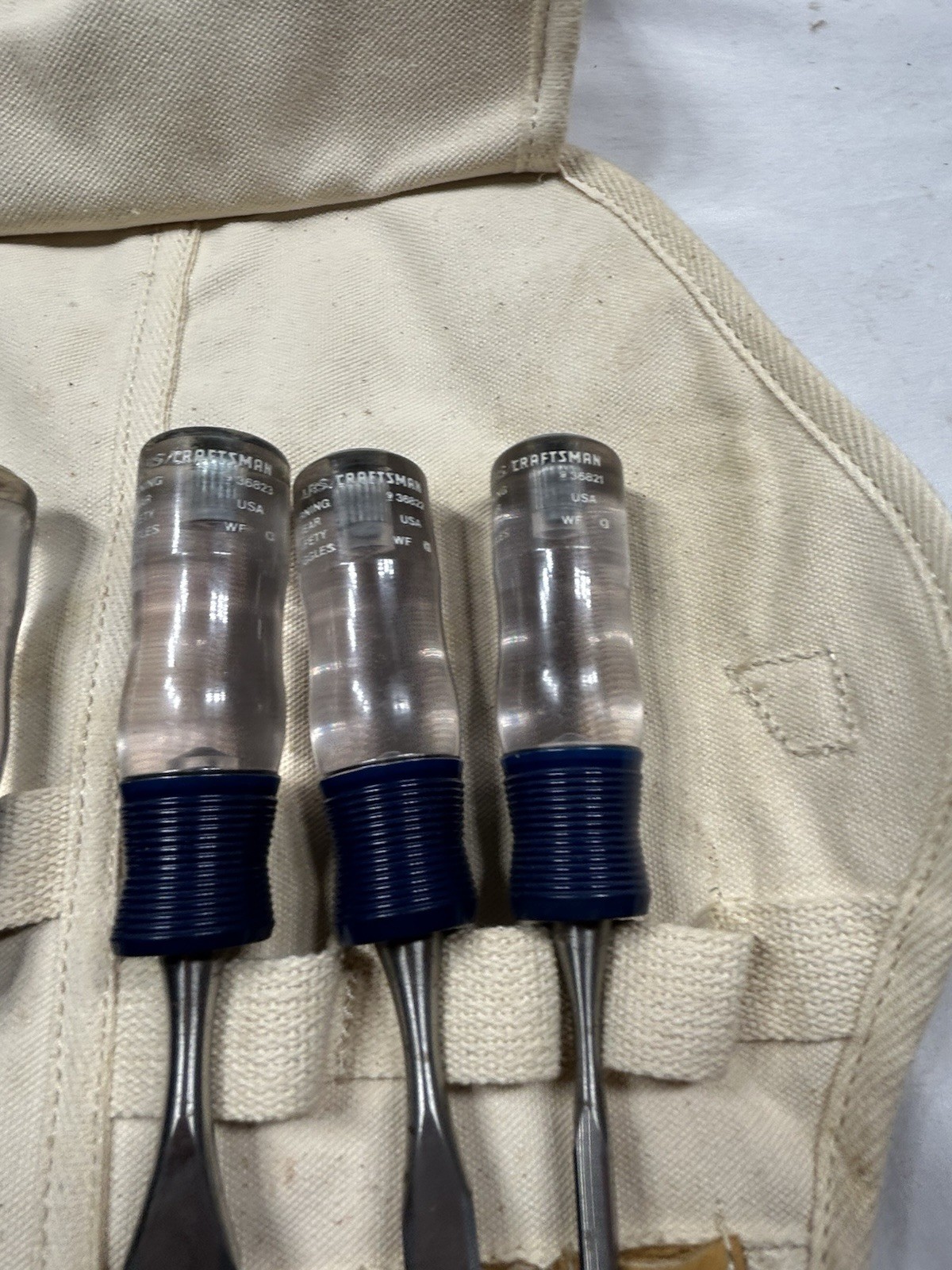 Vintage Sears Craftsman 5 piece wood chisel set 36829 tool