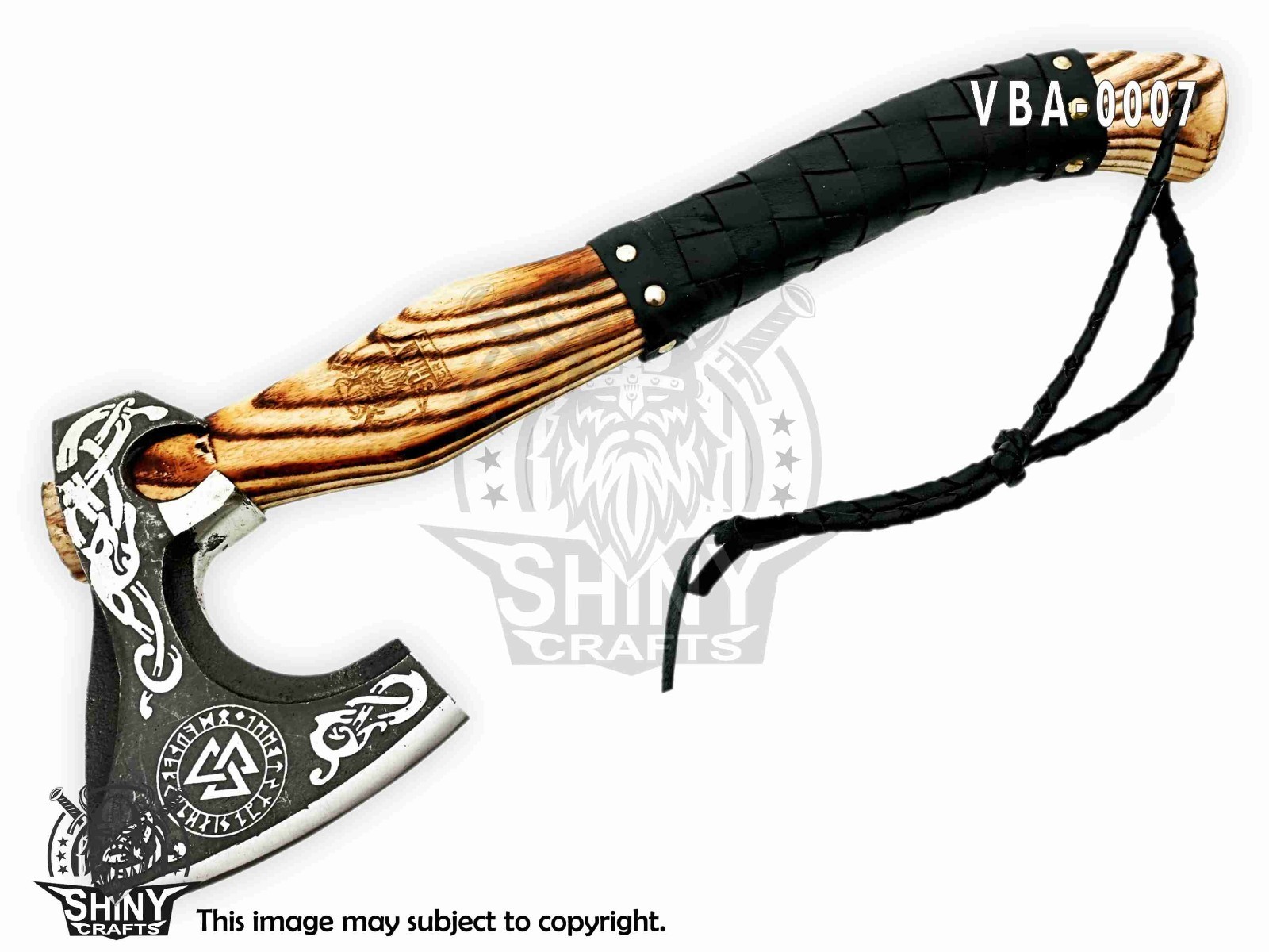 Handmade Valhalla Wolf ,Vegvisir Axe,Viking Axe, Valentine’s Day Gift Axe VBA-07