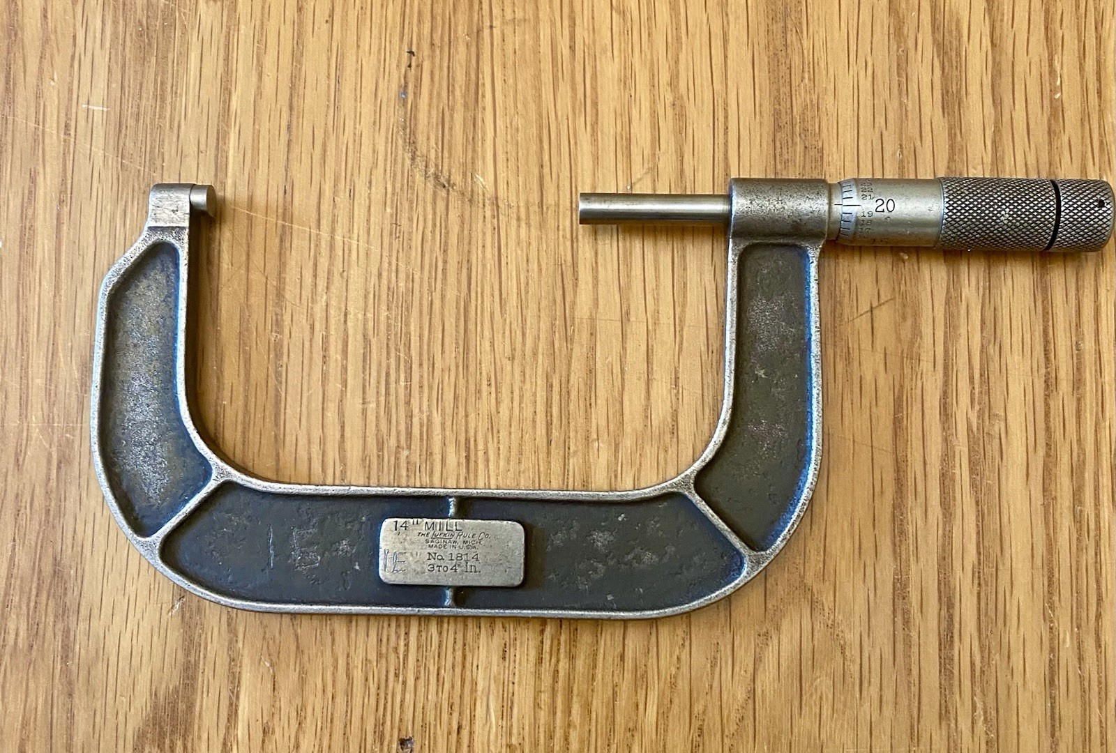 Vintage Lot (4) Lufkin Micrometers Various Sizes ~ J&L Steel 14” Mill Aliquippa