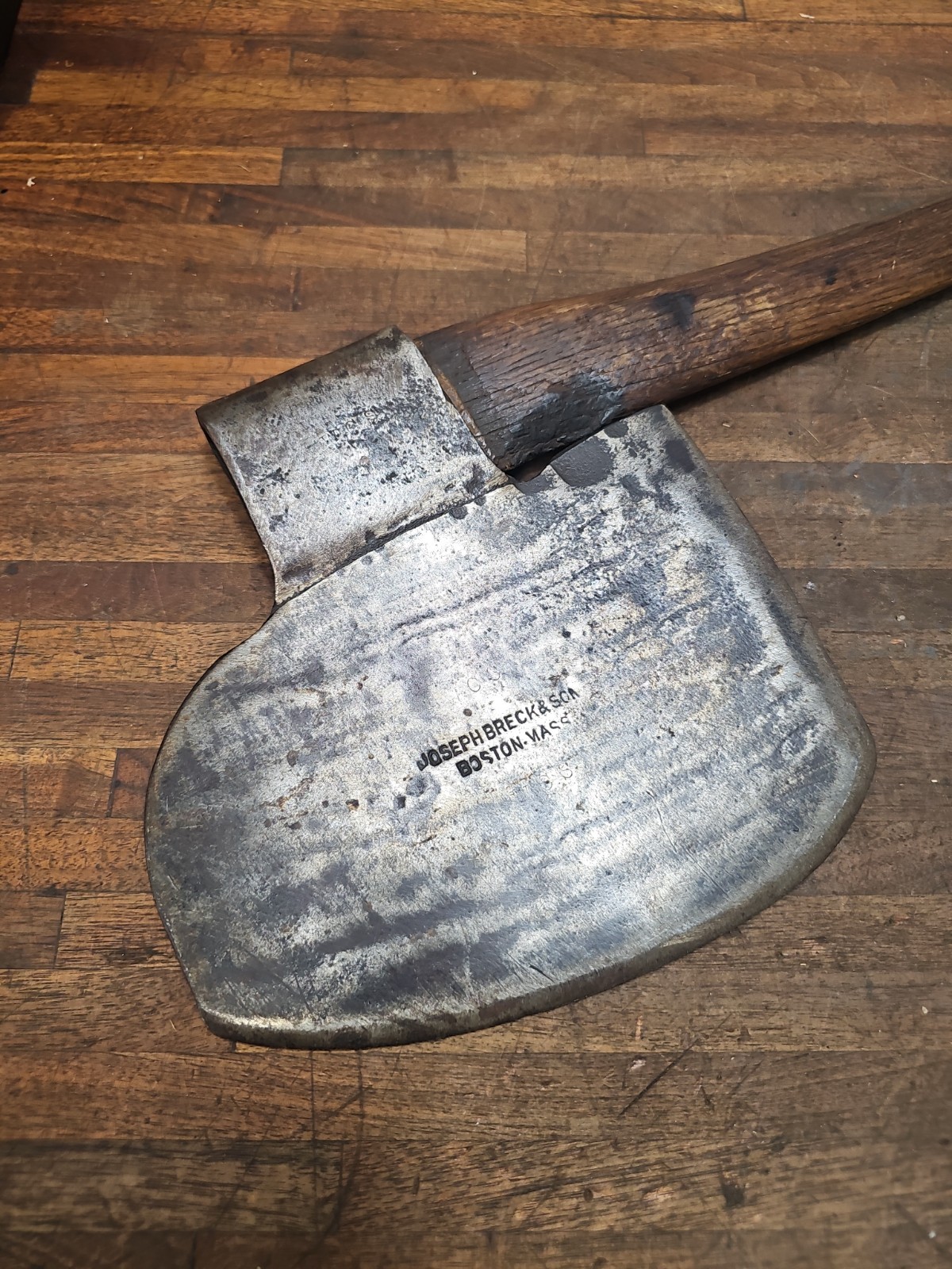 R75- Antique Joseph Breck & Sons Boston, Mass Sod Axe 1800s