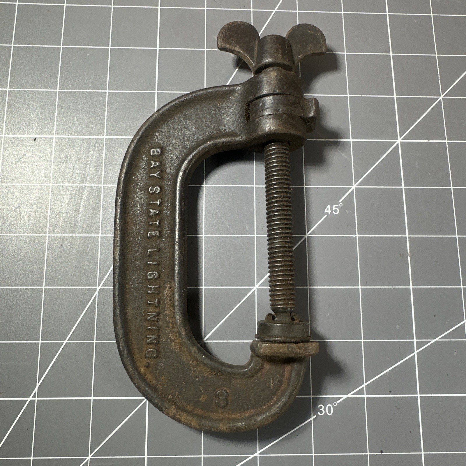 Rare Bay State Lightning No. 3 C Clamp Patent 1906 Made In USA Antique
