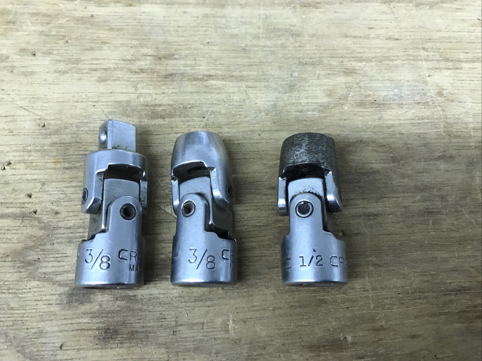 Vintage Craftsman USA 3 Pieces 3/8 & 1/2 Swivel Socket And 3/8 U-joint V Series
