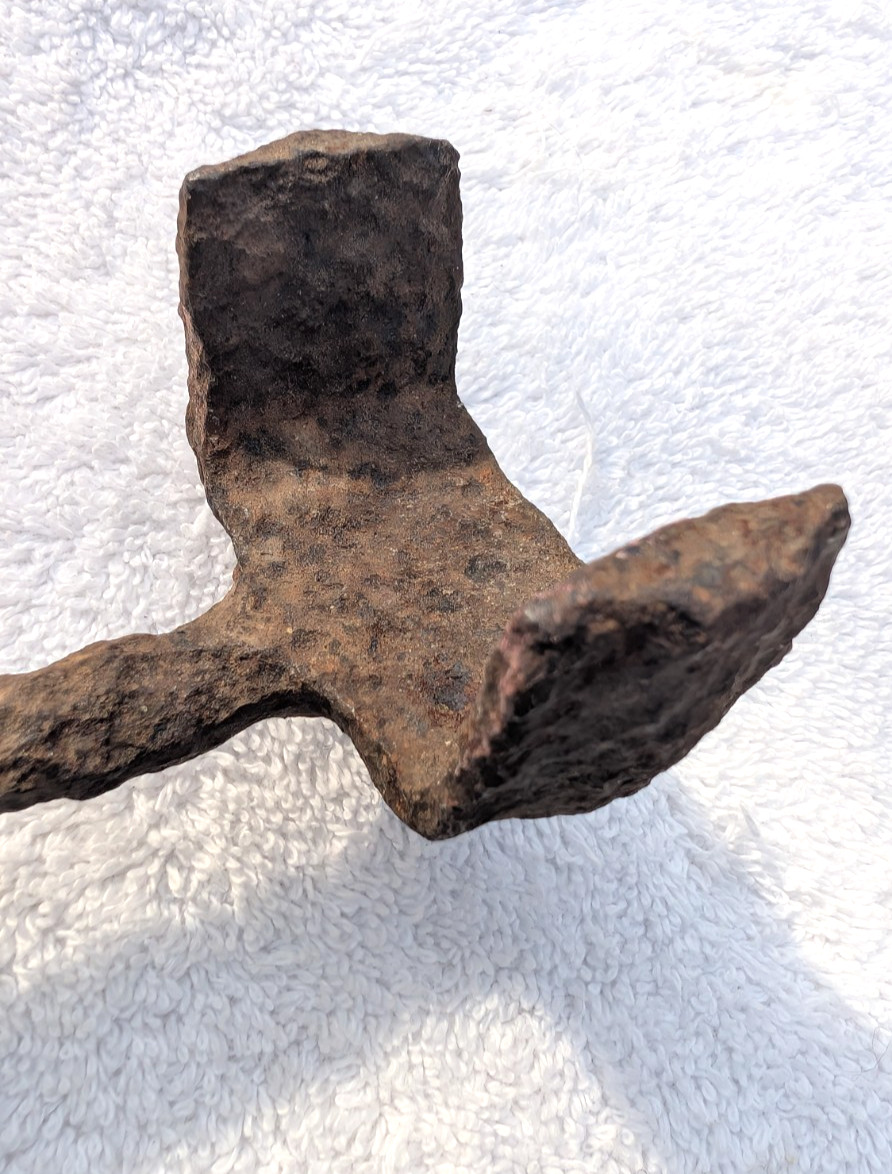 Antique Primitive Blacksmith Hand Forged Iron Tool Wagon Wheel Wrench 8.25″