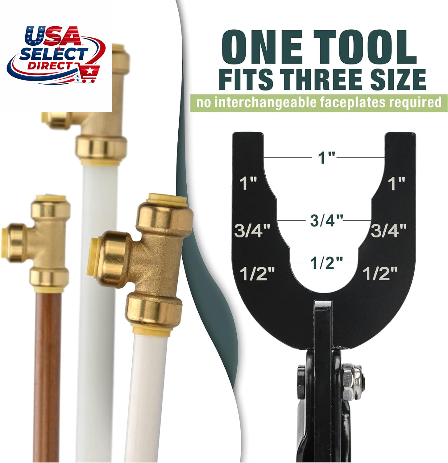 Push-To-Connect Disconnect Clamp Tool for Brass Fittings 1/2″ 3/4″ 1″