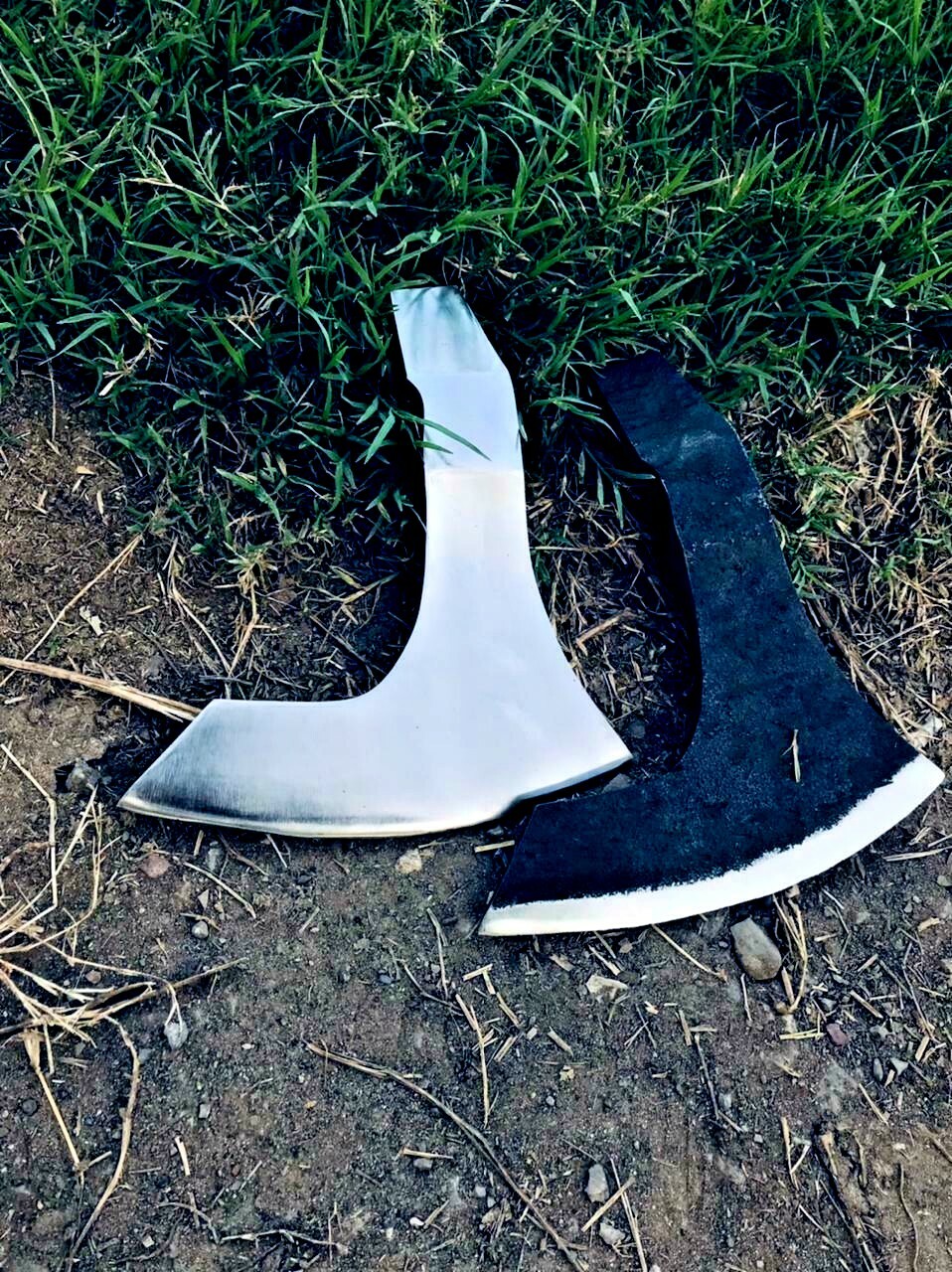 LOT OF 2 x MDM VINTAGE AXE HEAD TOPOR AXE HEAD HAND FORGED BUSHCRAFT AXE HEAD AX