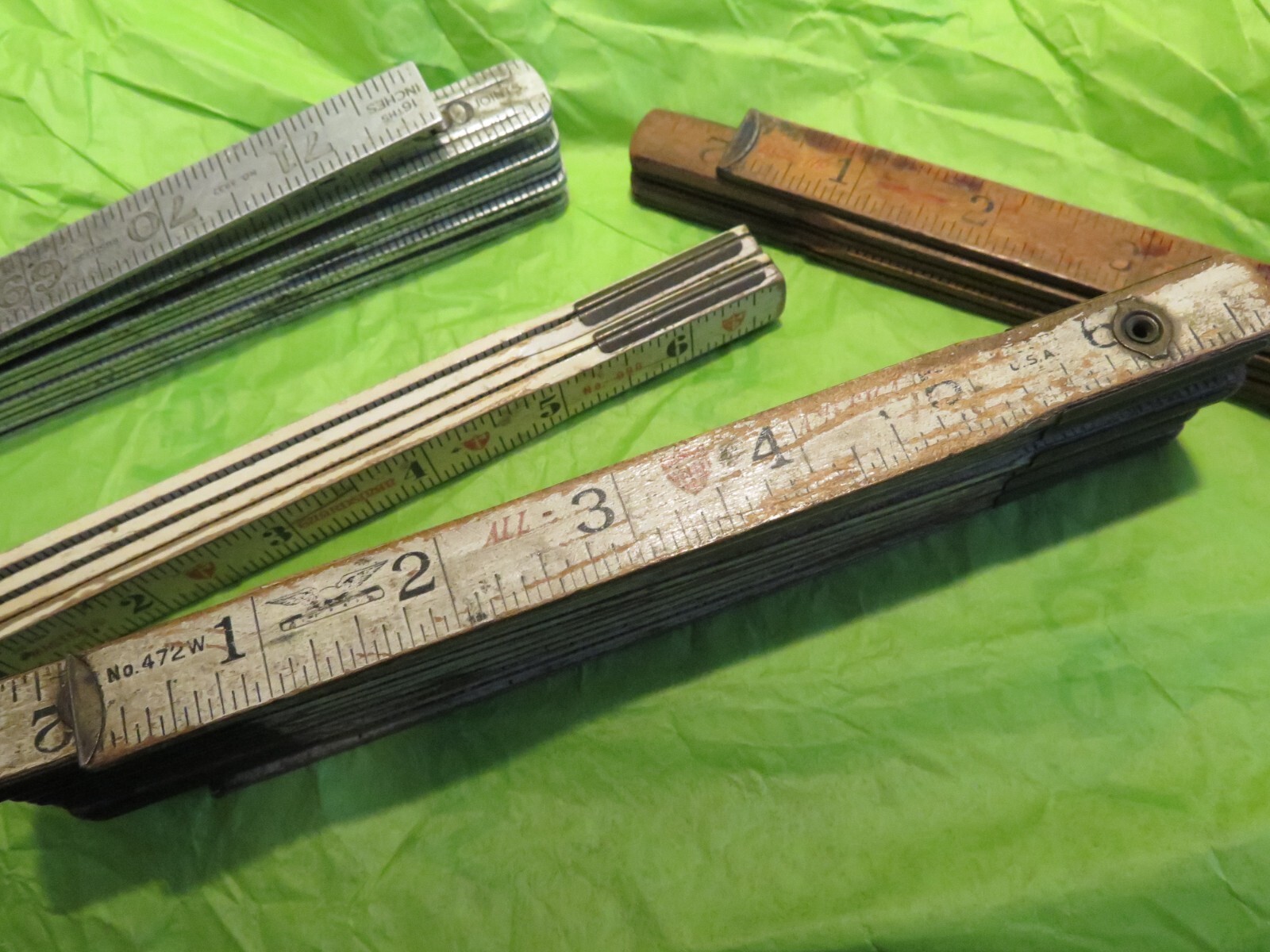 LOT antique folding rulers Craftsman, Guardsman, Master Rule MFG, Eagle Rule NY