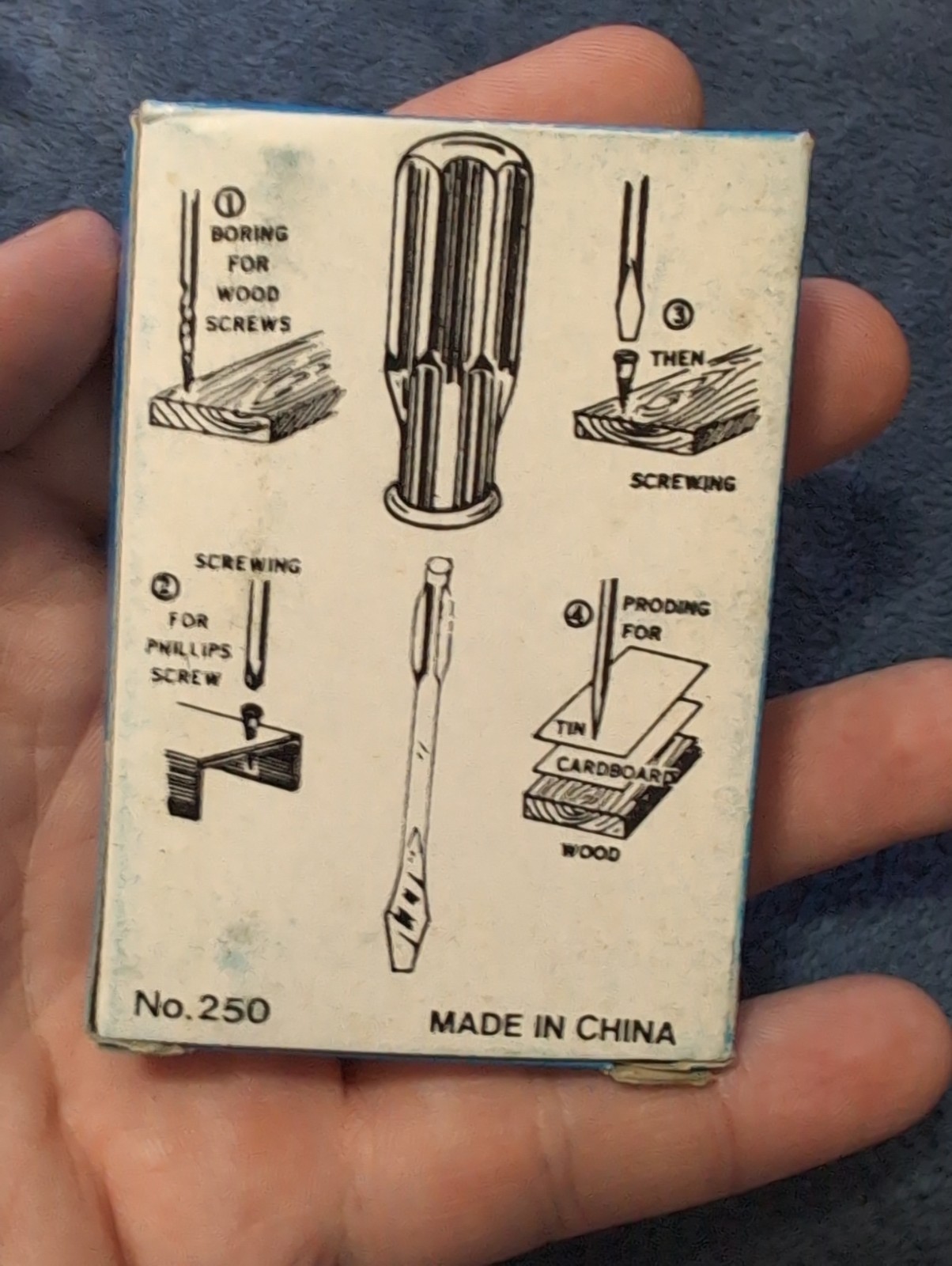 Vintage 10 in 1 Tool Mate Screwdriver Set Cardboard Sleeve Handy Pocket Tool Kit