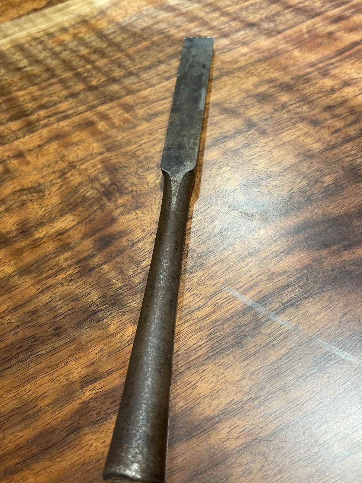 Vintage Japanese Tsuki Nomi Signed Paring Chisel Laminated Blade 17in Handleless
