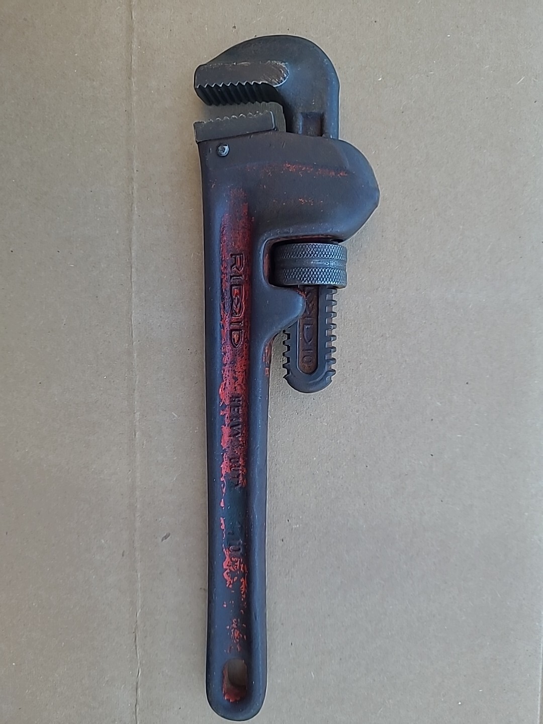 Vintage RIDGE Ridgid TOOL CO. ELYRIA RIDGID Pipe Wrench 10″ Clean Jaws U.S.A.