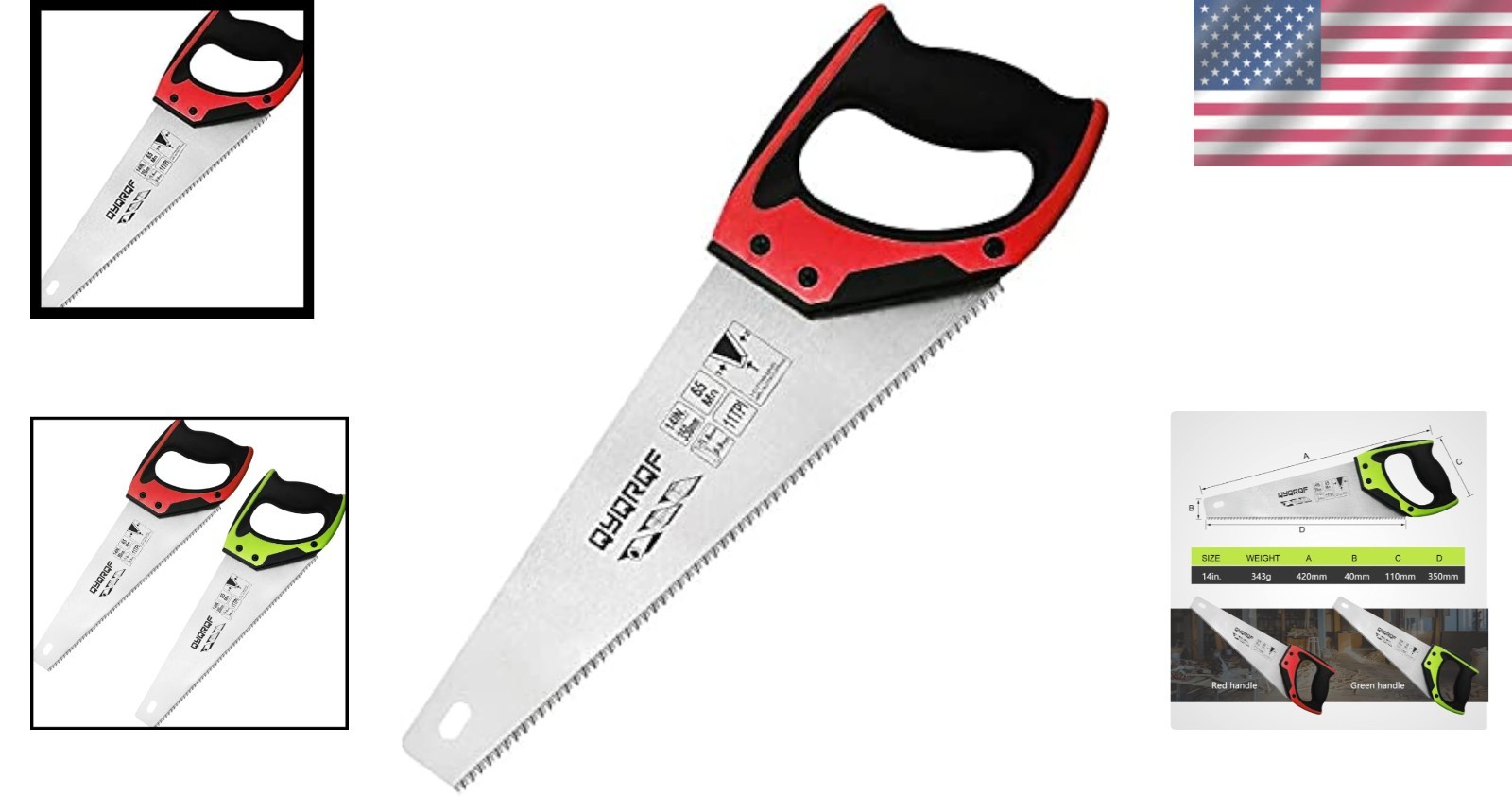 14 in. Hardpoint Hand Saw – Ergonomic Design for Efficient Home & Garden Cutting