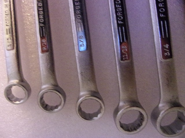 VINTAGE CRAFTSMAN WRENCHES WITH CASE =V= 1/2 9/16 5/8 11/16 3/4 MISSING THE 7/16