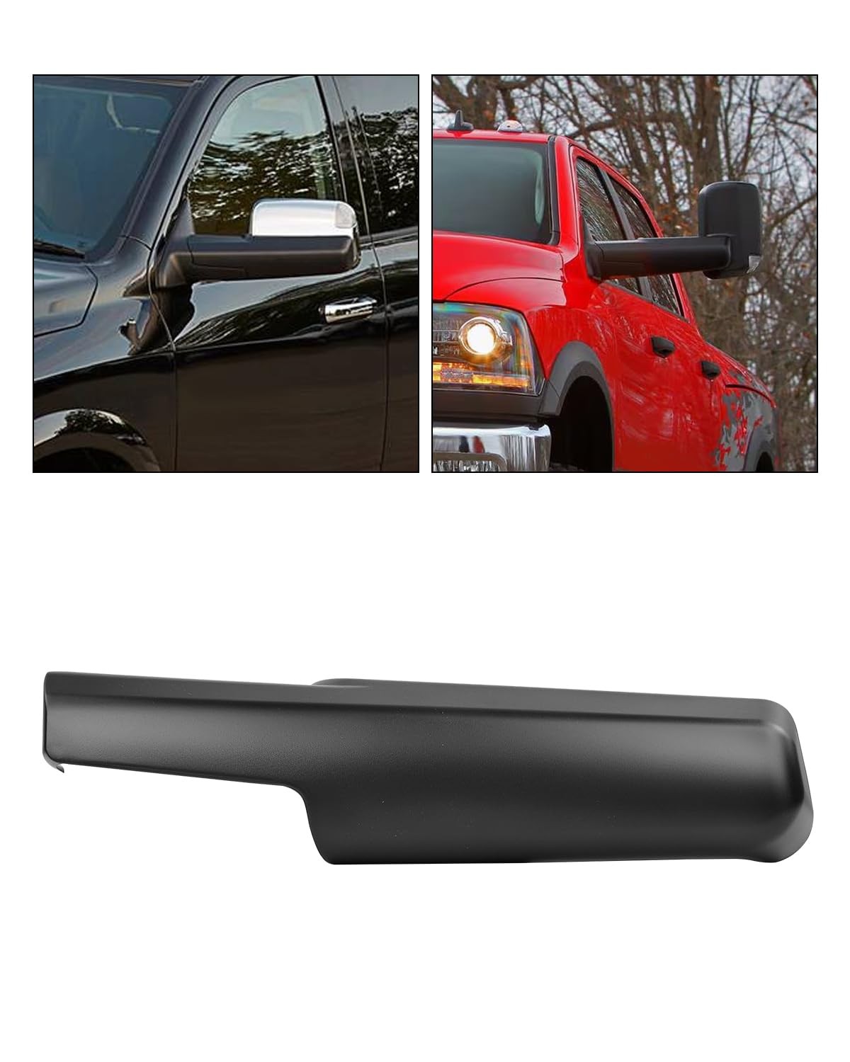 Driver Left Trailer Tow Mirror Cover Black ABS for Dodge RAM 1500 2500 3500 2014