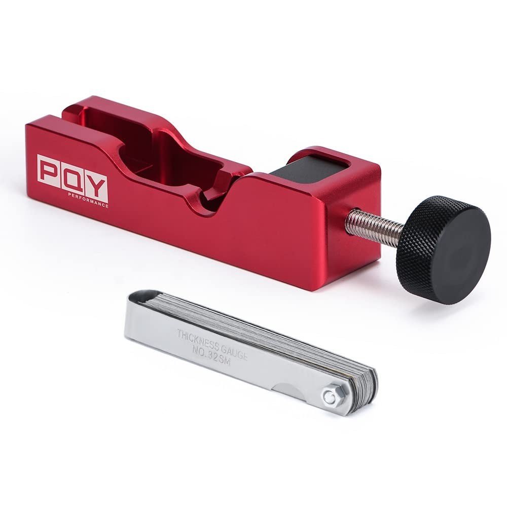 Universal Spark Plug Gap Tool | 32 Blade Feeler Gauge | Aluminum & Stainless Ste