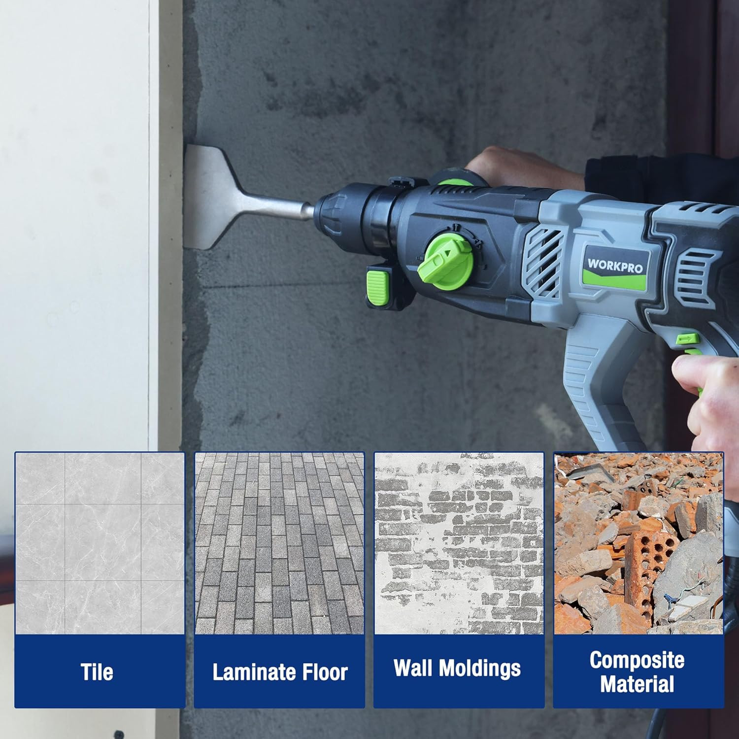 3-Inch SDS plus Chisel, Cranked Angled Bent Tile Removal Chisel for Tile, Lamina