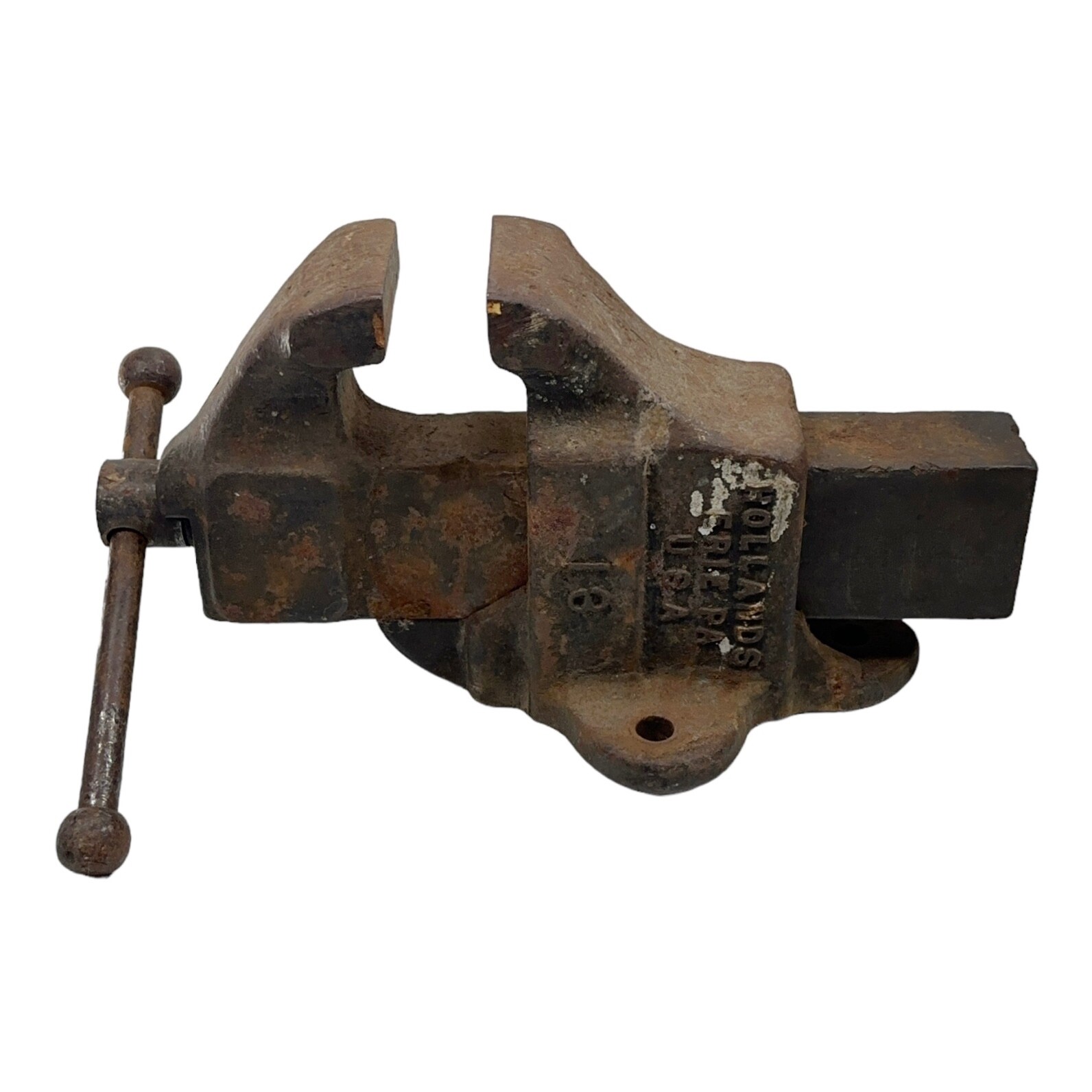 Vintage Cast Iron Bench Vise Hollands #13 Erie, PA USA 3″ Jaws 4″ Jaw Opening
