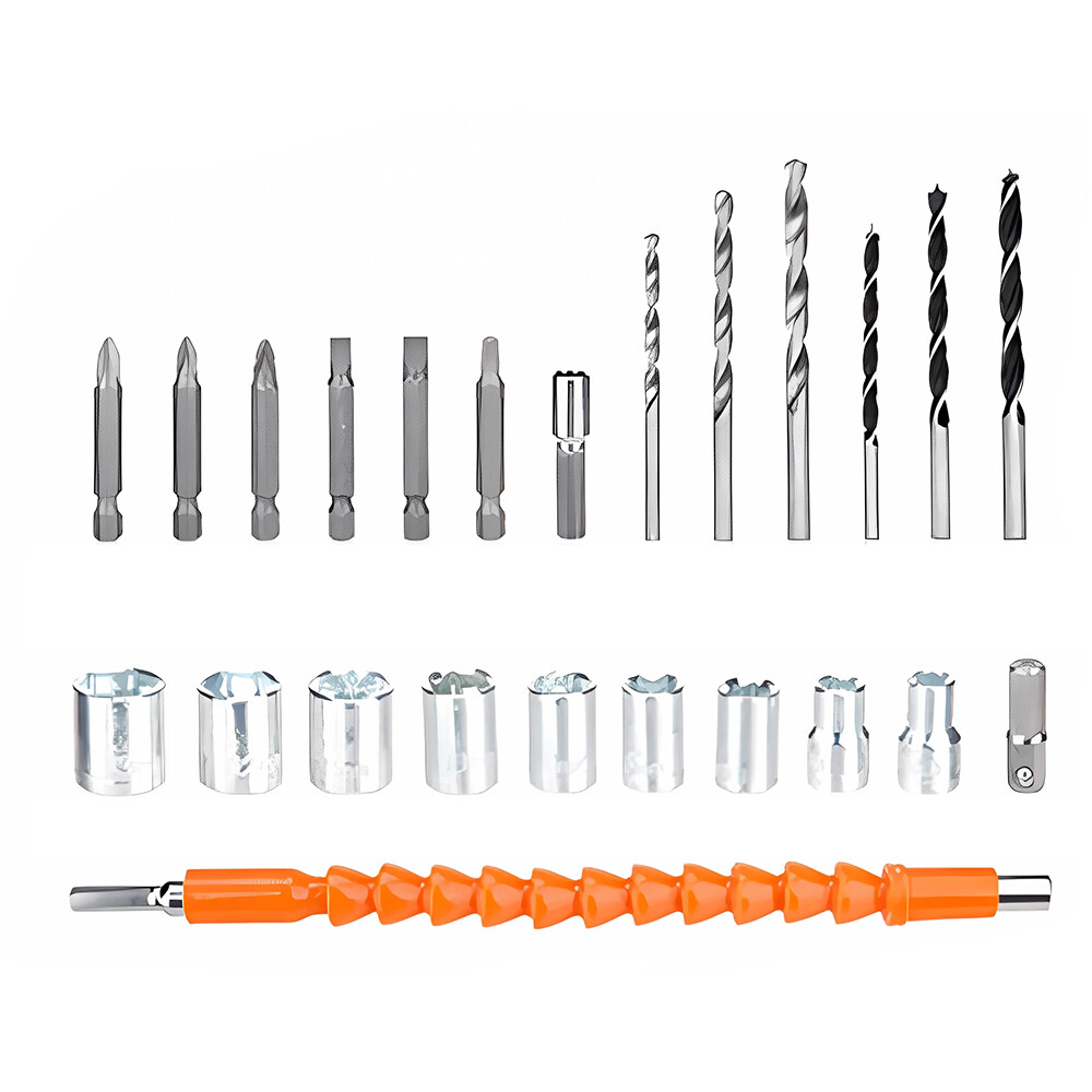 Cordless Brushless Impact Driver Hammer Drill Combo Kit with 2 Battery A9
