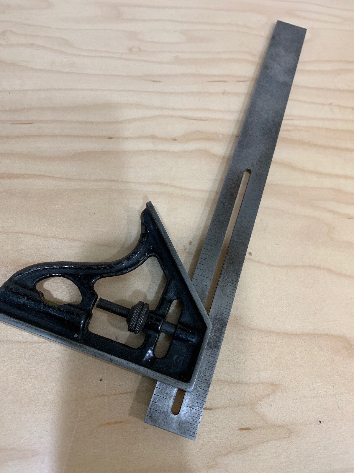 Vintage Stanley No.21 Try & Mitre Square Slotted 12” steel Rule