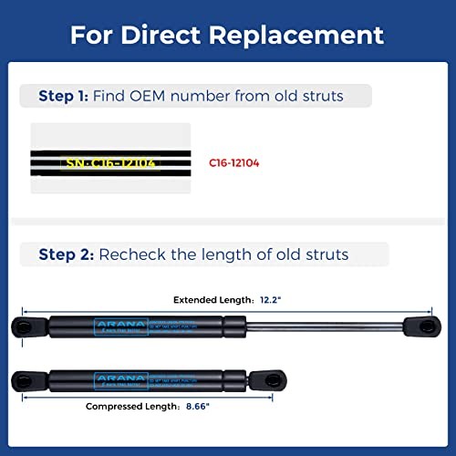 C16-12104 50 Lbs Gas Prop Struts Shocks 12″ 50lb Lift Support for 12 inch 50LB