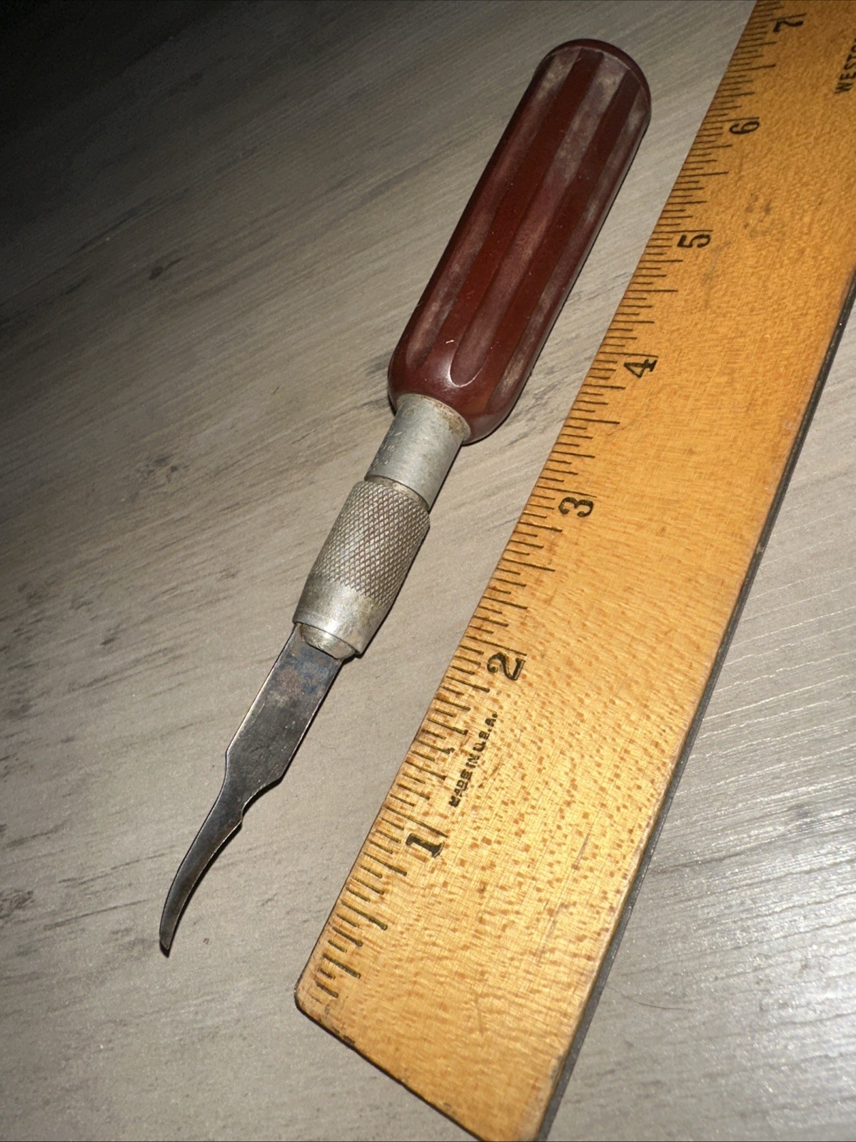 VINTAGE X-ACTO Fixed Blade Carving Whittling Tool Knife Unique Tip Wood Work Etc