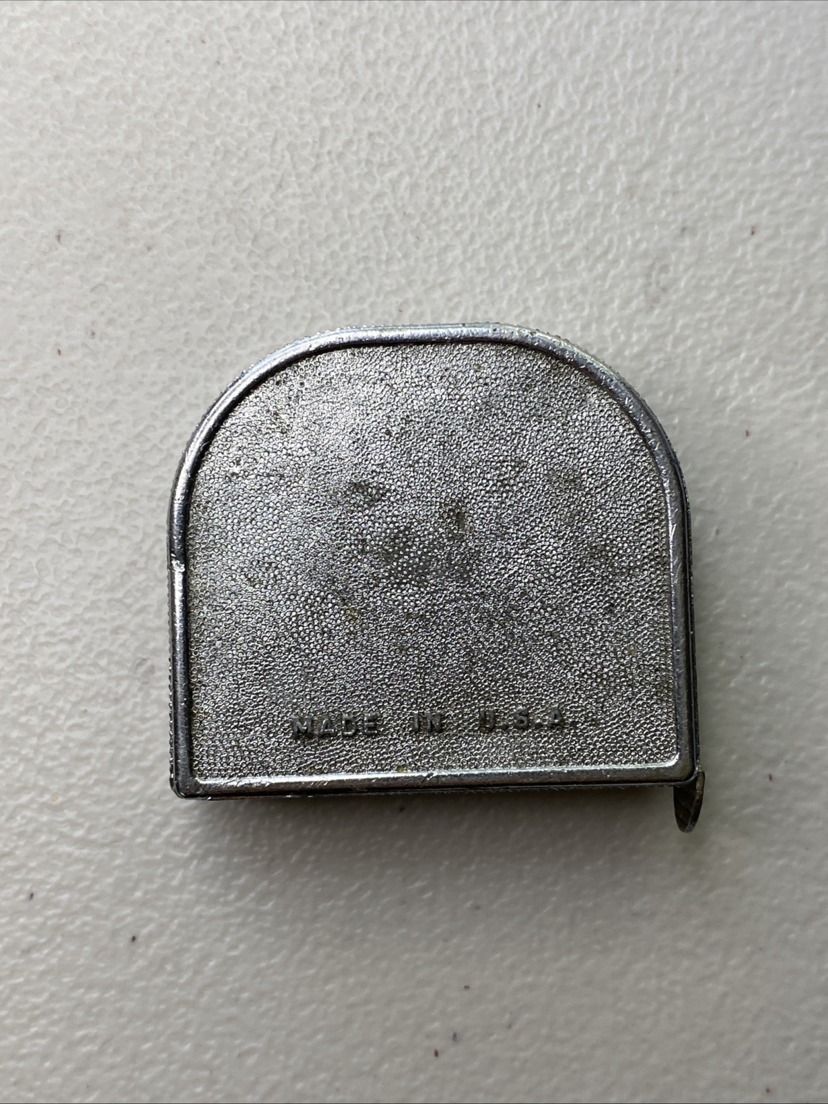 Vintage Unbranded 6 Ft White Tape Silver Tape Measure Made In USA