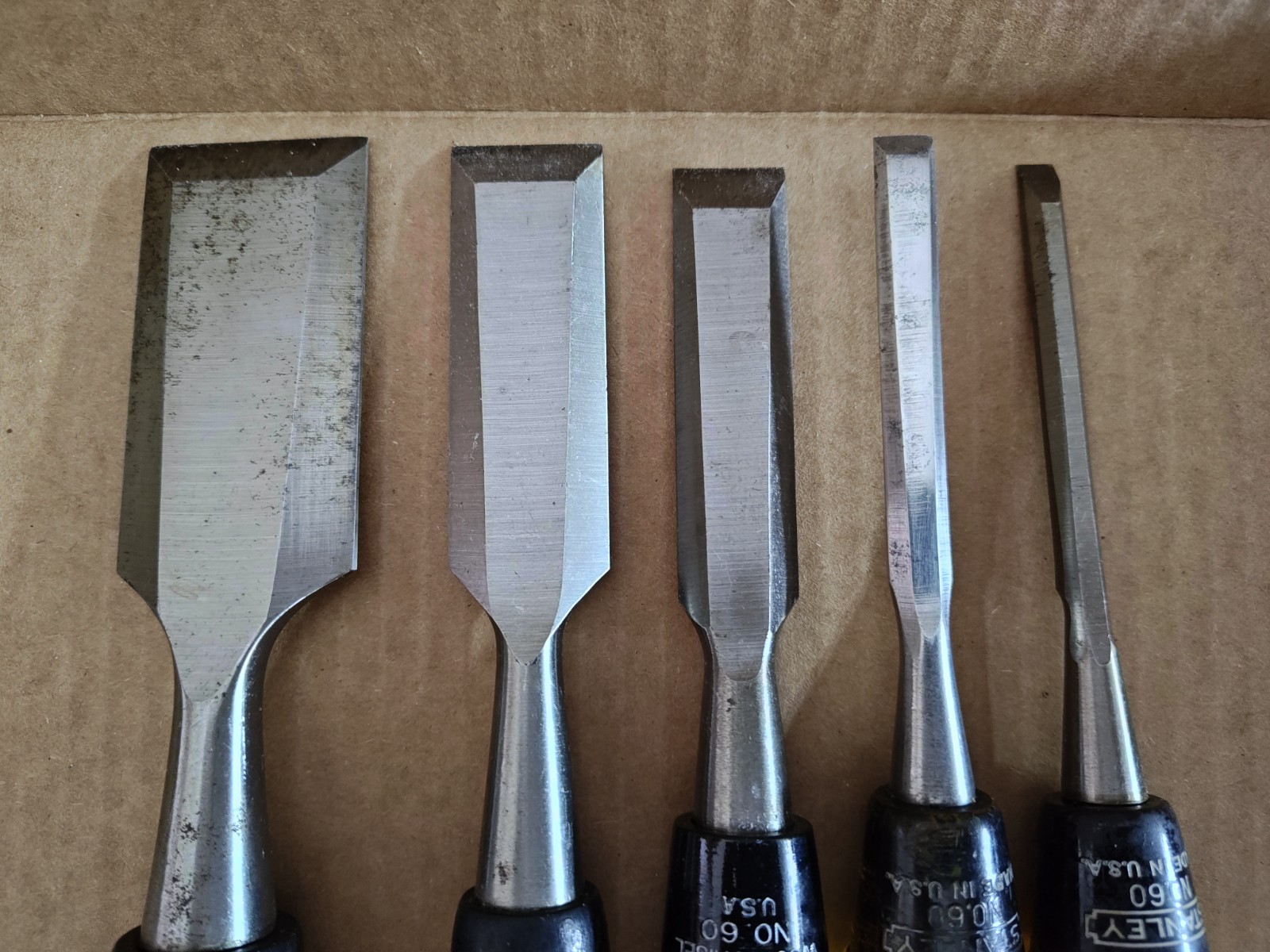 Vintage Set of STANLEY No. 60 Wood Chisels – USA