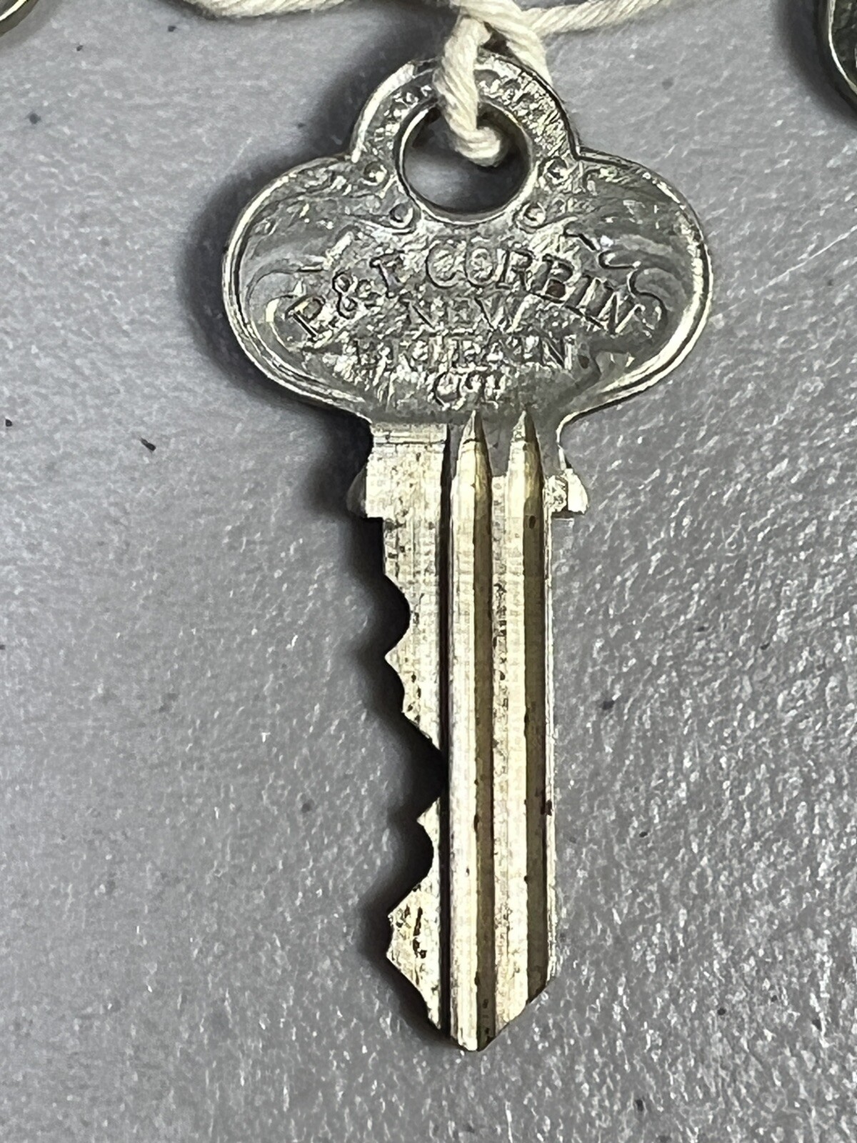 3 Vintage P & F Corbin Brass Keys New Britain Conn Ornate pattern B & EA 2560268