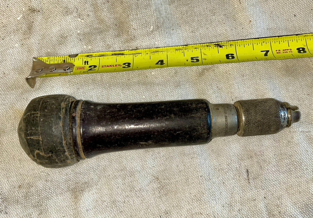 Vintage wood handled drill or driver. J.S. Fray Bridgeport CT USA