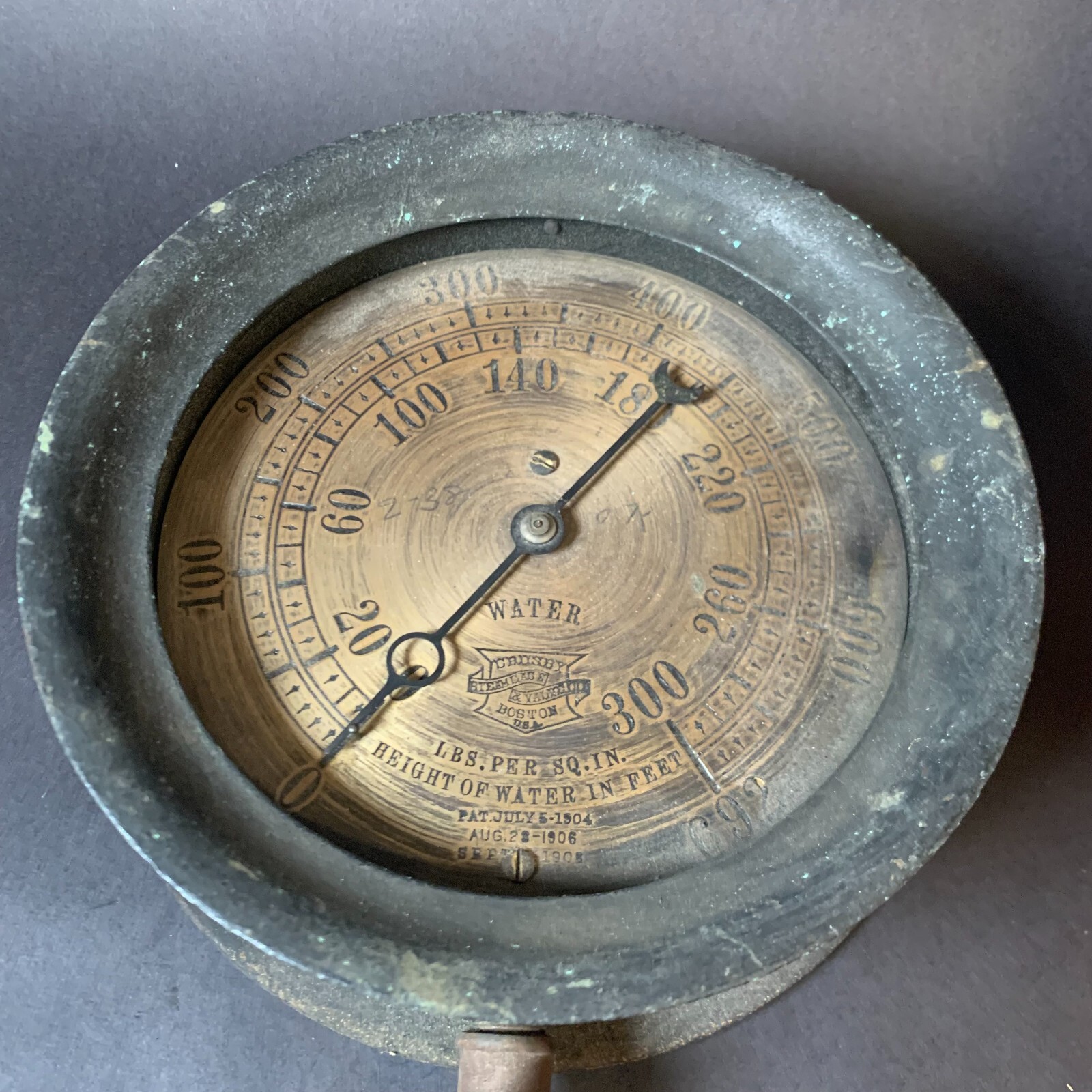 Antique Crosby Steam Gauge & Valve Company Water Gauge Untested