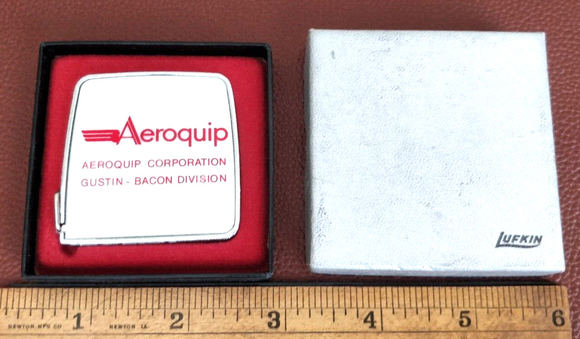 NOS Vintage Advertising TAPE MEASURE — Aeroquip — Made by Lufkin