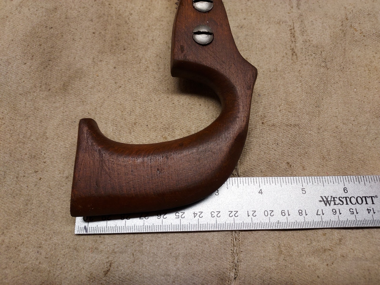 VINTAGE KEY HOLE SAW 8″ BLADE WITH WOODEN OAK HANDLE USED CONDITION 13″ OVER ALL