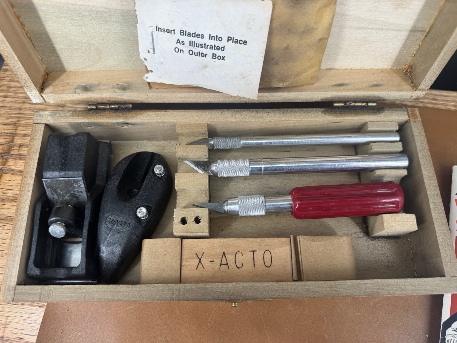 Vintage X-Acto Knife Set No. 86 Hobby Chest Original Wood Box, Never Used, Nice!