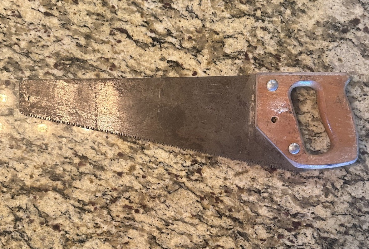 vintage USA Saw Hand Saw Wood Handle, ~17″ Lg total