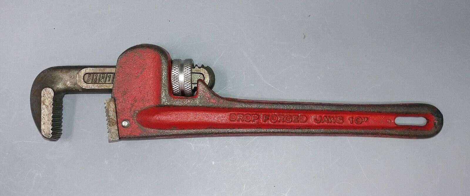 Vintage SerVess 10″ Adjustable Pipe Monkey Wrench Jaw Mechanic Forged Steel