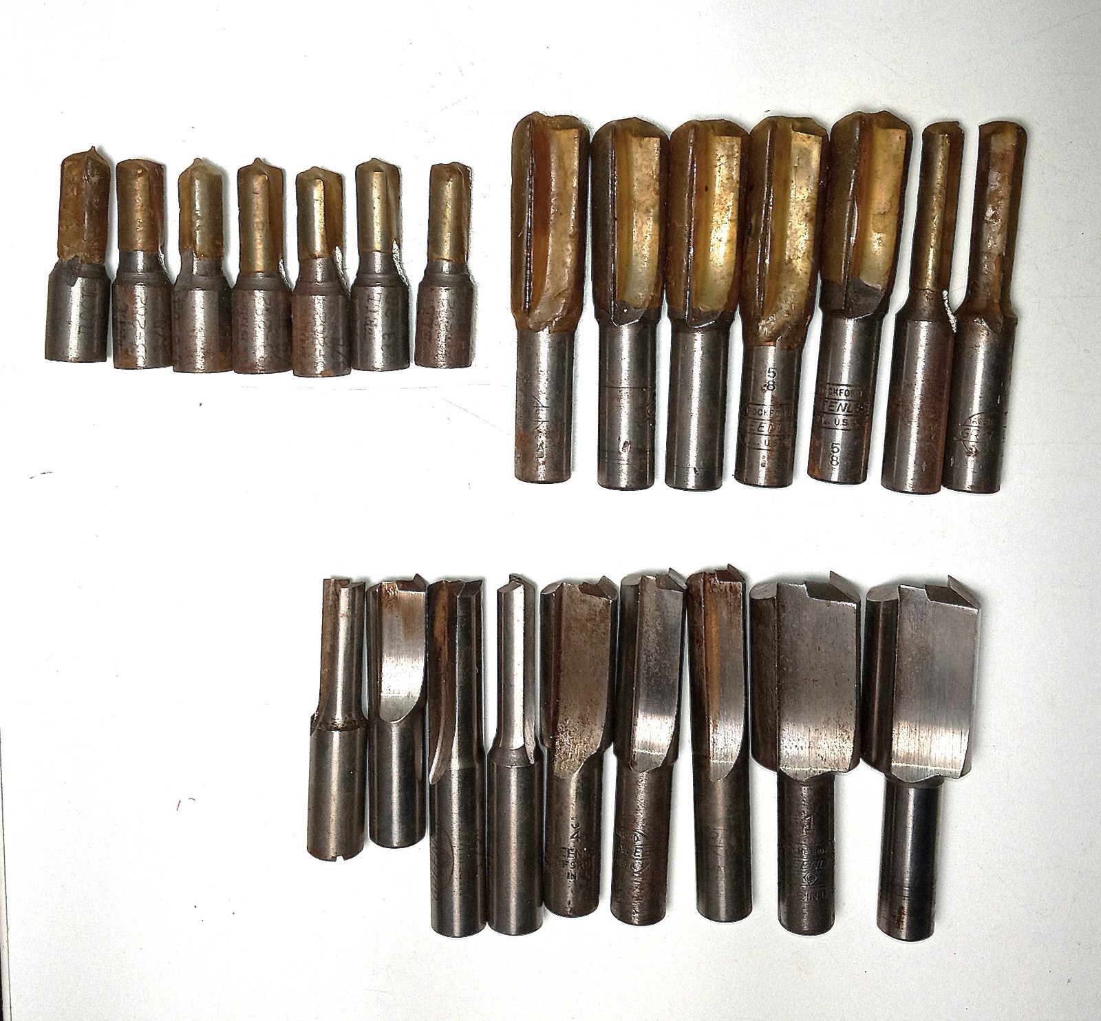 Rockford Greenlee Roouter bits. Made in then U.S.A. Set of 22.