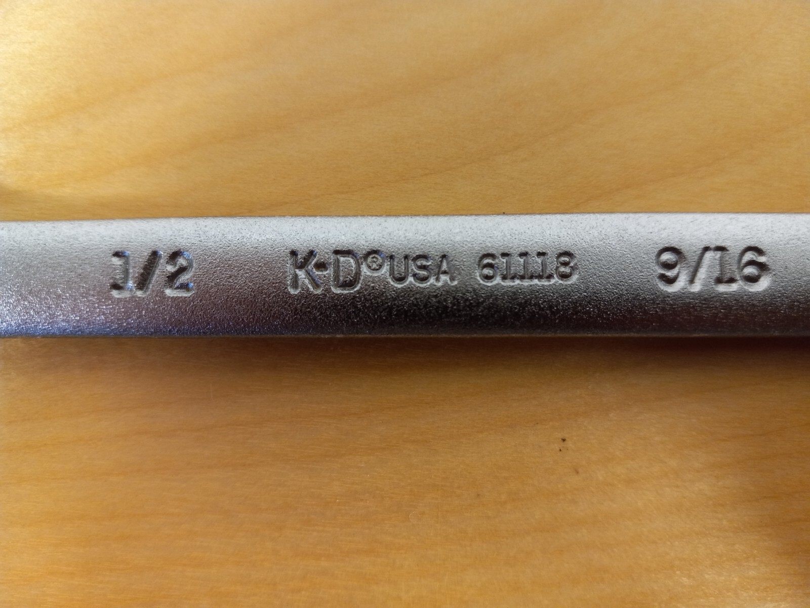 Vintage K-D 1/2 x 9/16″ Open End Wrench, No. 61118 – Made in USA