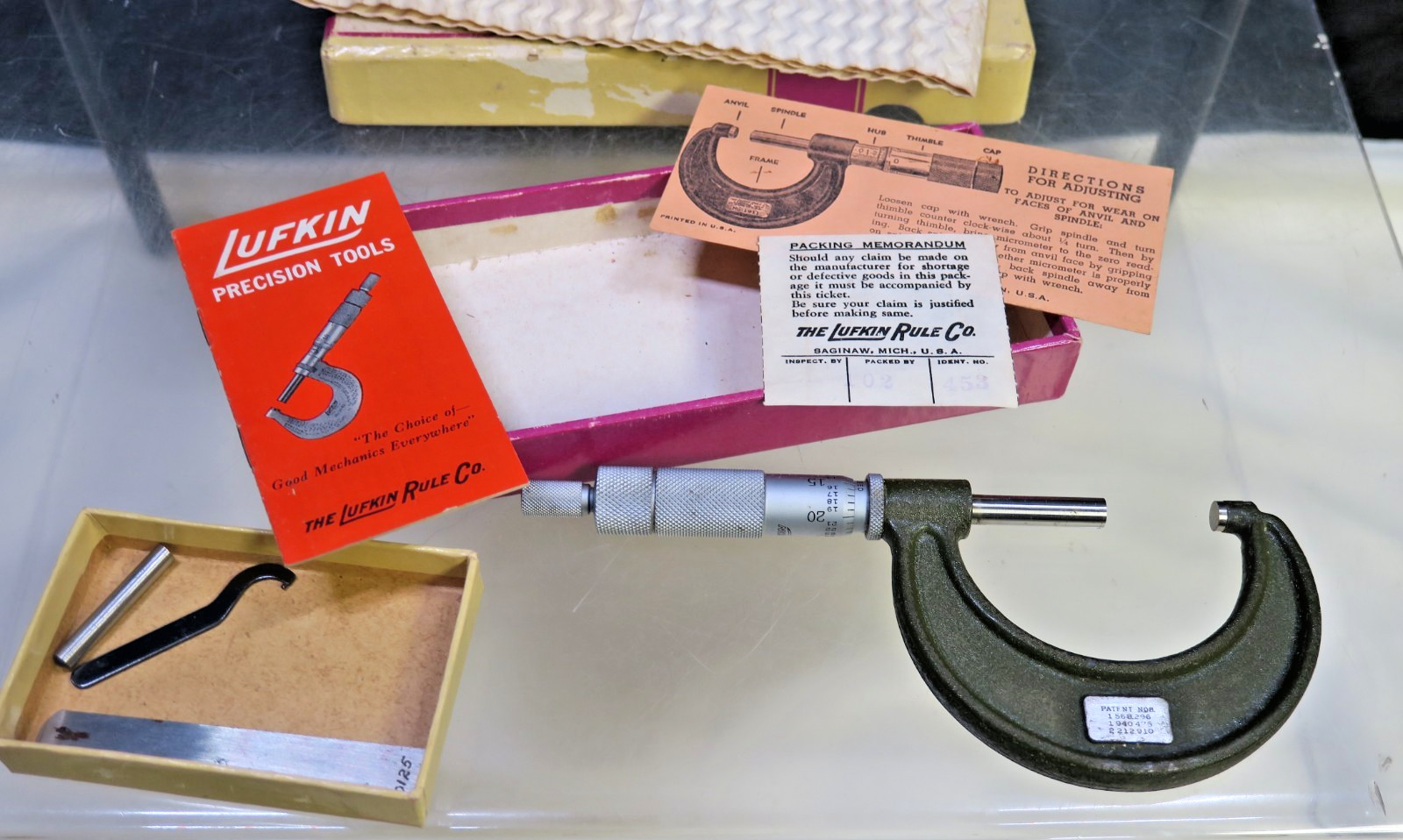 Lufkin Chrome Clad Micrometer w/Box & Inserts 1942V 2″