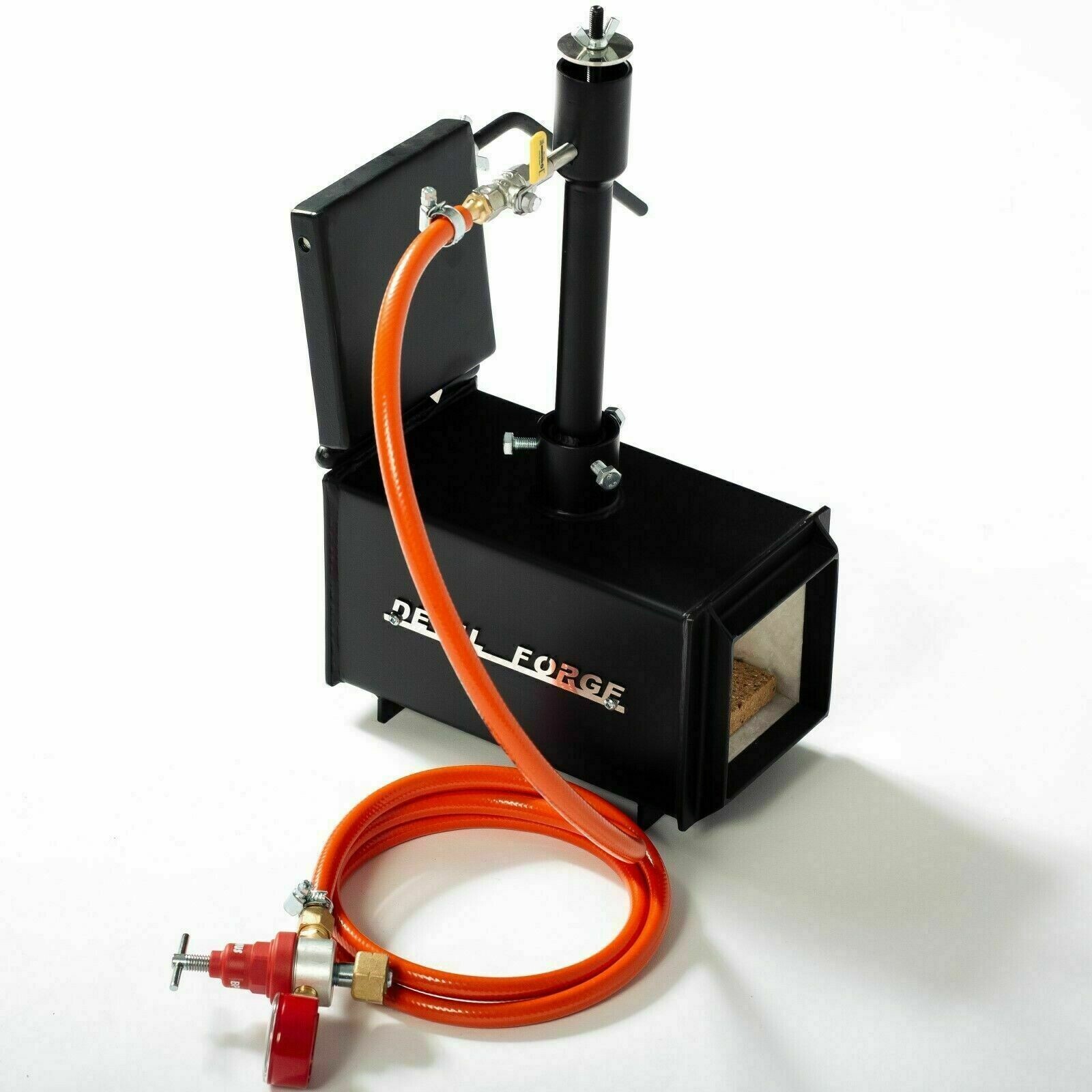 DEVIL-FORGE DFPROF1+1D Gas Propane Forge Farrier Kiln Furnace Burner +Tongs USA