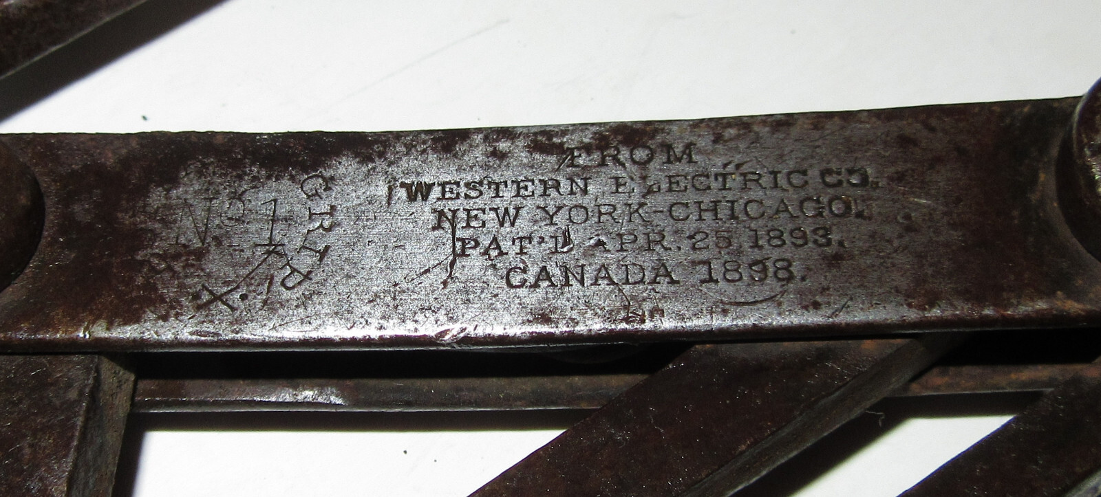 2 Pat. 1893 Western Electric Buffalo Grips No. 1 Cable Puller w/Double Pulley