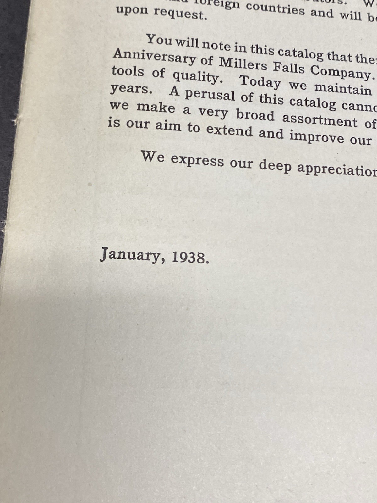 Vintage Miller Falls 1938 Catalog No. 42 Paperback 240 Pages