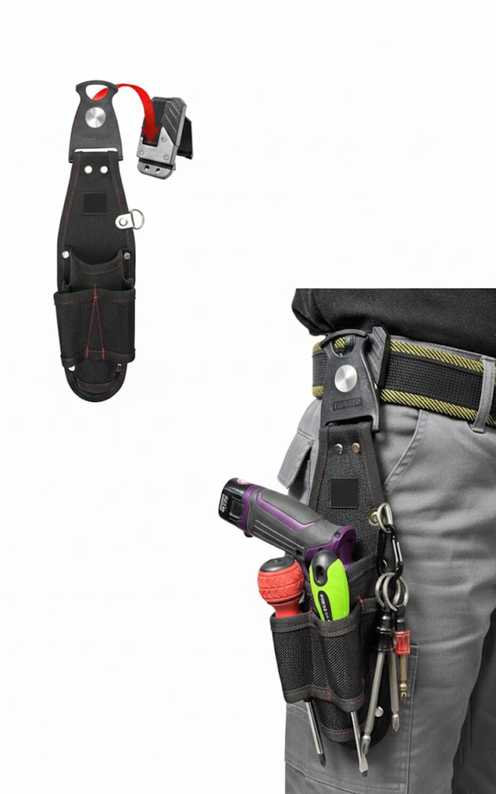 Work Tool Belt Pouch Electrician Carpenter Drill Holster Detachable Waterproof O