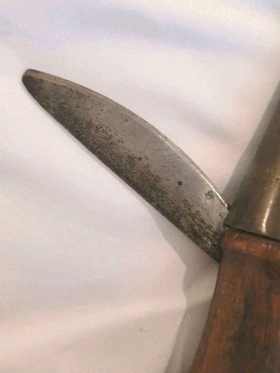 Vintage Old USA Cork Borer Sharpener. Wood handle Brass, steel blade