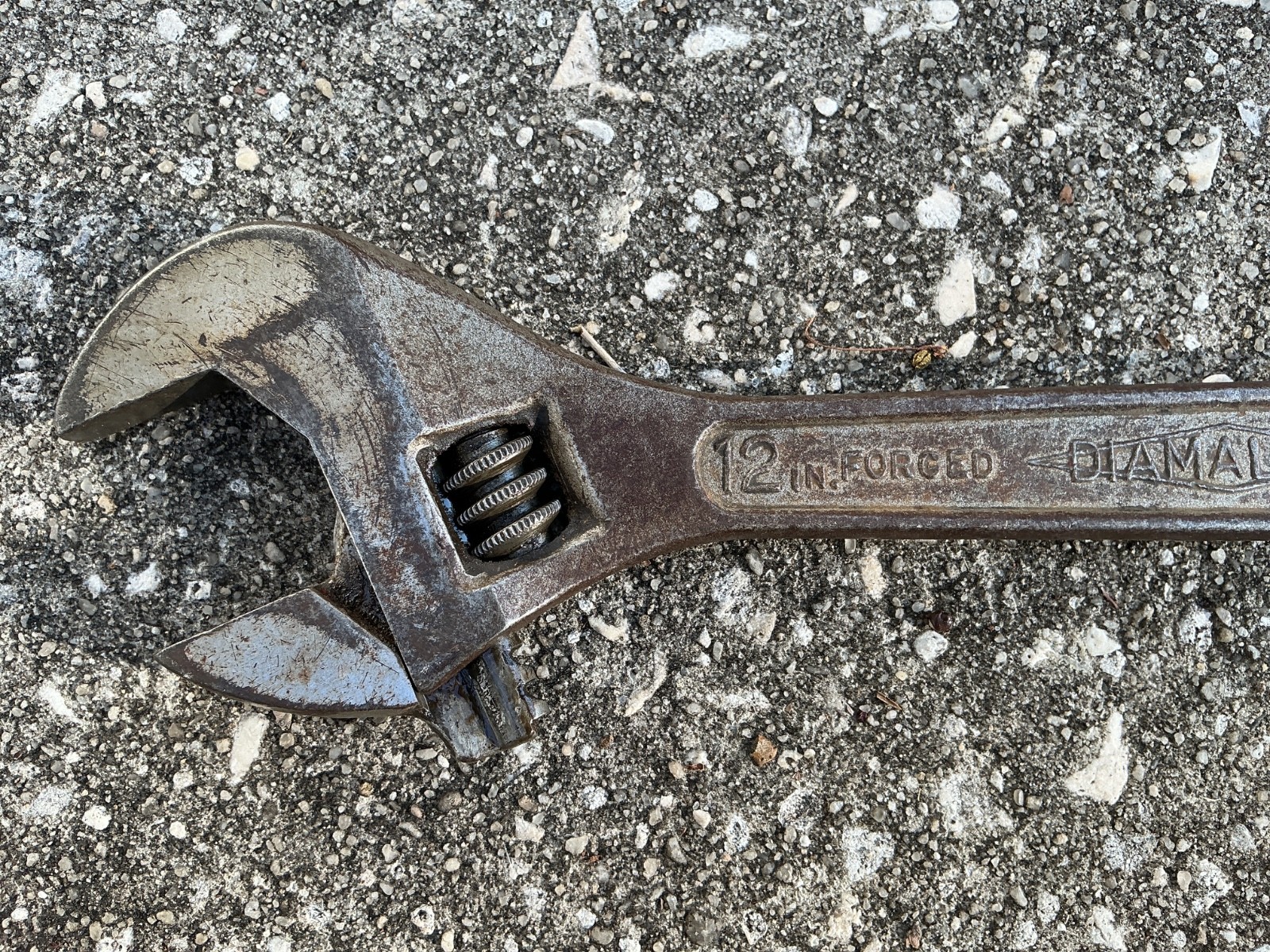 VTG 12” Diamond Calk Horseshoe Co. Diamalloy Adjustable Wrench with 3/4″ Box End