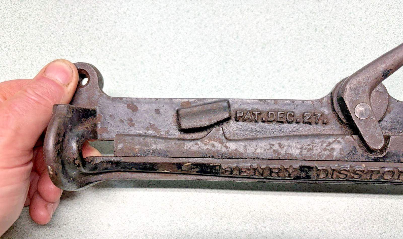 Antique Disston No 5 Saw Vise Clamp Blade Sharpening Tool Bench Mount RARE model